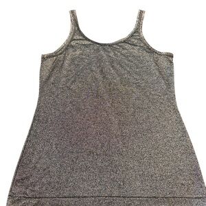 Banana Republic Black Metallic Tank Top Size Large Women’s Straps Scoop Neck